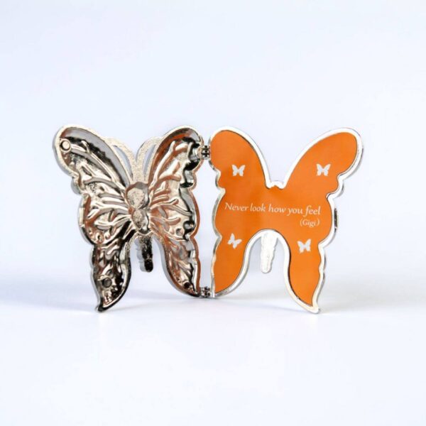 Orange Butterfly Quote "Never Look How You Feel"