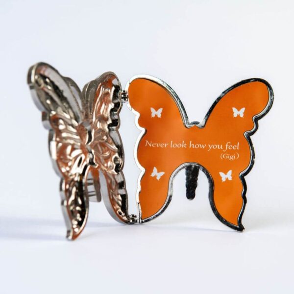 Orange Butterfly Quote "Never Look How You Feel" - Image 3